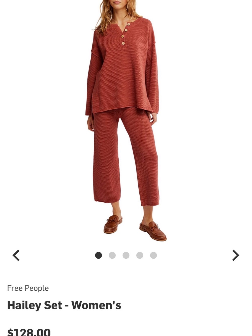 Free People Hailee sweater set in Rust Canyon sunset Xs